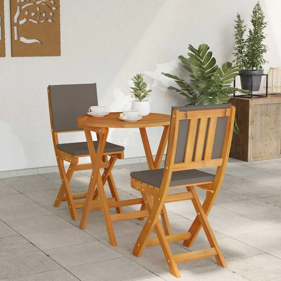Ensemble bistrot 3 pcs Huile Naturelle Bois d'Acacia Massif - 4