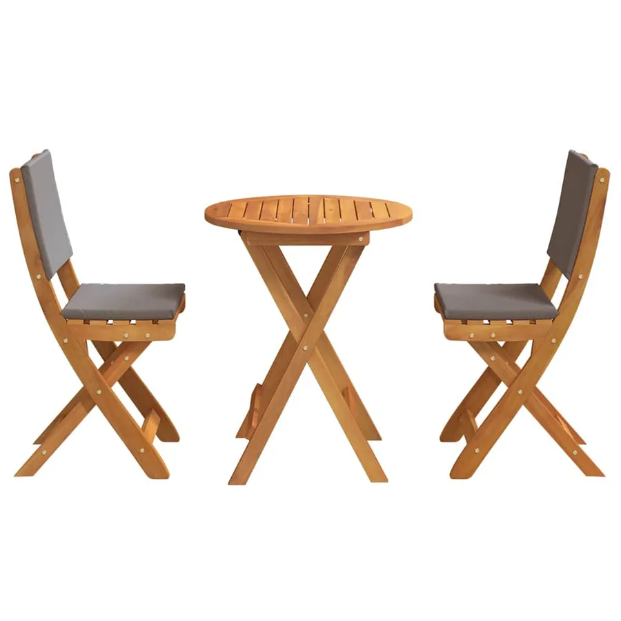Ensemble bistrot 3 pcs Huile Naturelle Bois d'Acacia Massif - 7