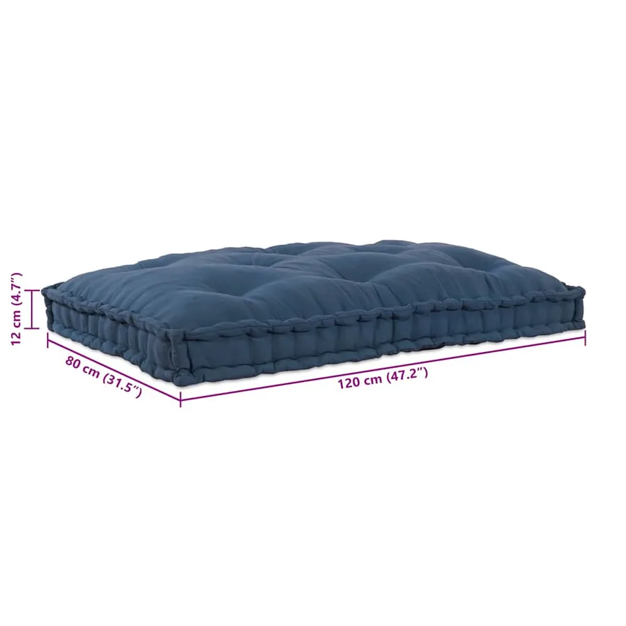 Coussin de canapé sur palette Indigo 120 x 80 x 12 cm Tissu - 9