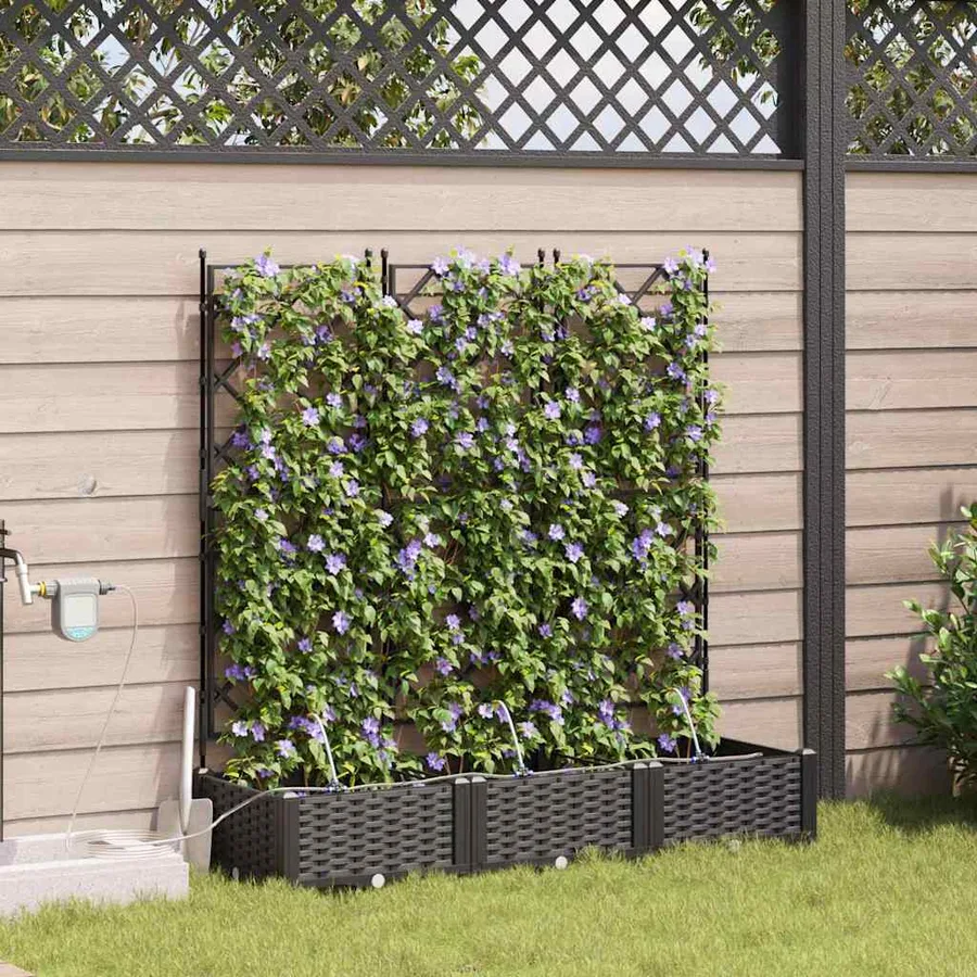 Cache-pot de jardin 3 pc Noir 120 x 40 x 126 cm PP - 3