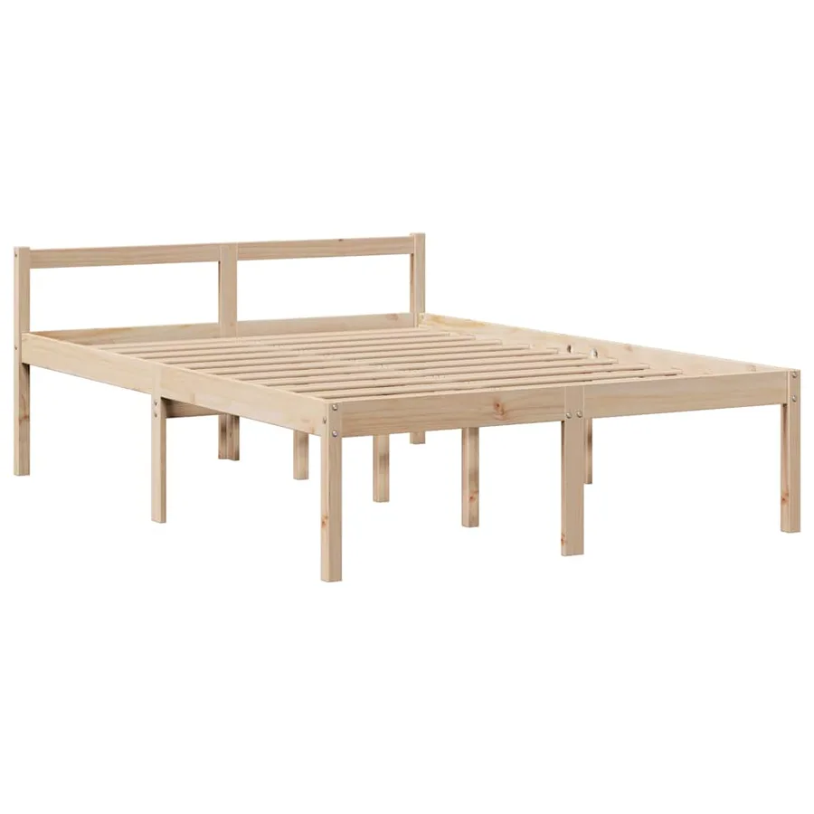 Lit bibliothèque sans matelas 140x190 cm bois de pin massif - 8