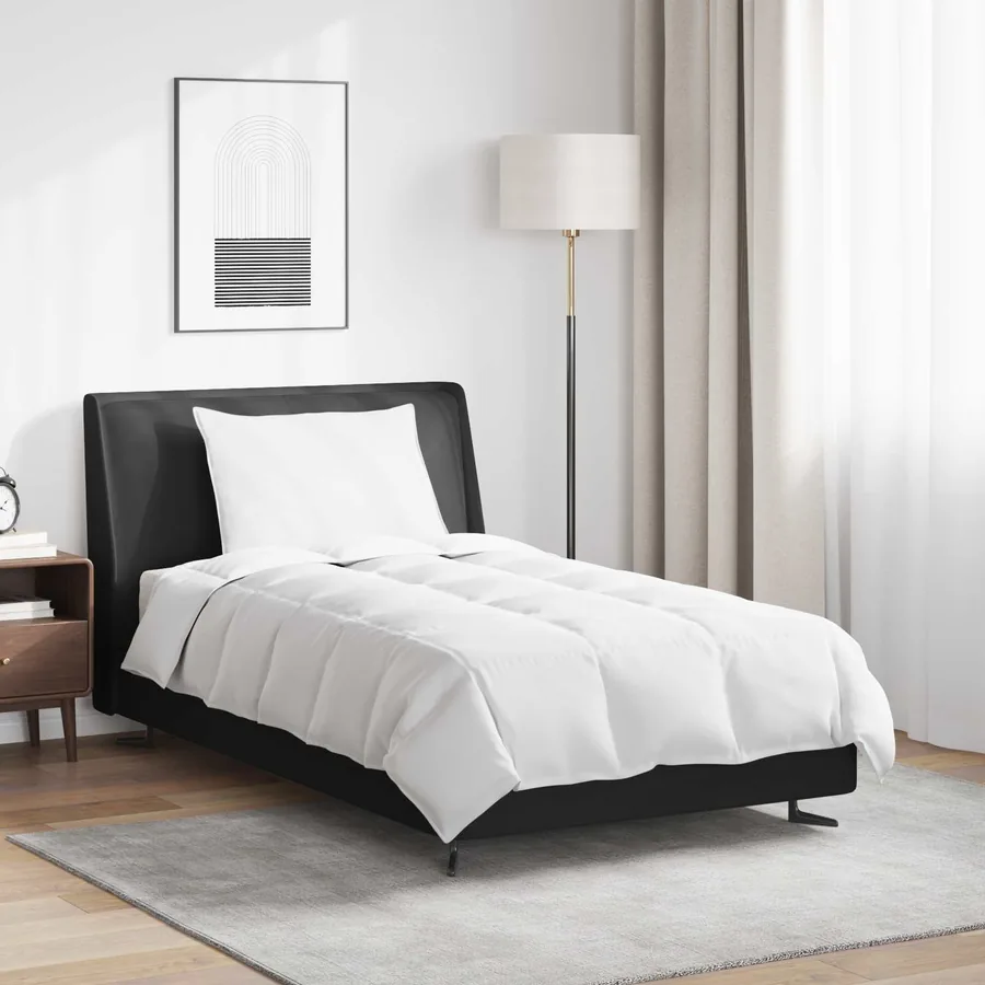 Duvet d'hiver avec oreiller 2 pcs Blanc Plume de canard