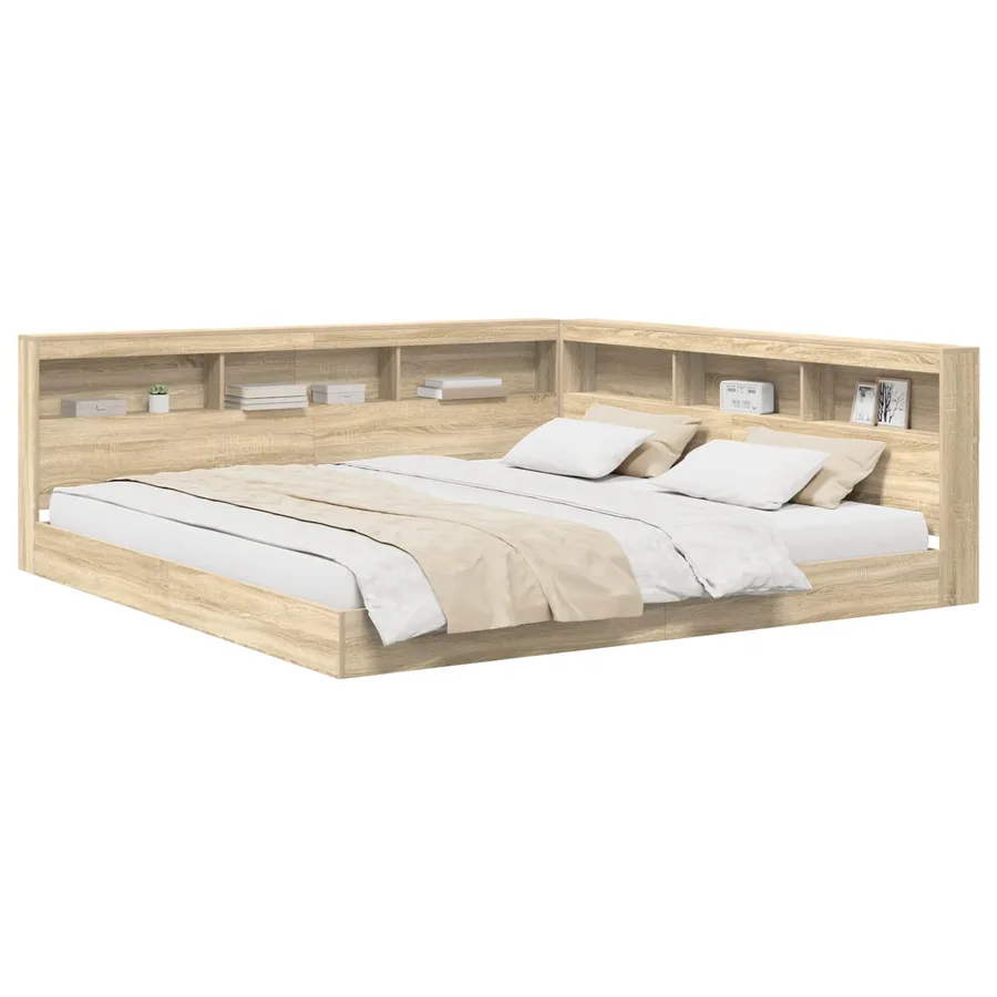 Lit Bibliothèque Chêne sonoma 180 x 200 cm Bois d'ingénierie - 2
