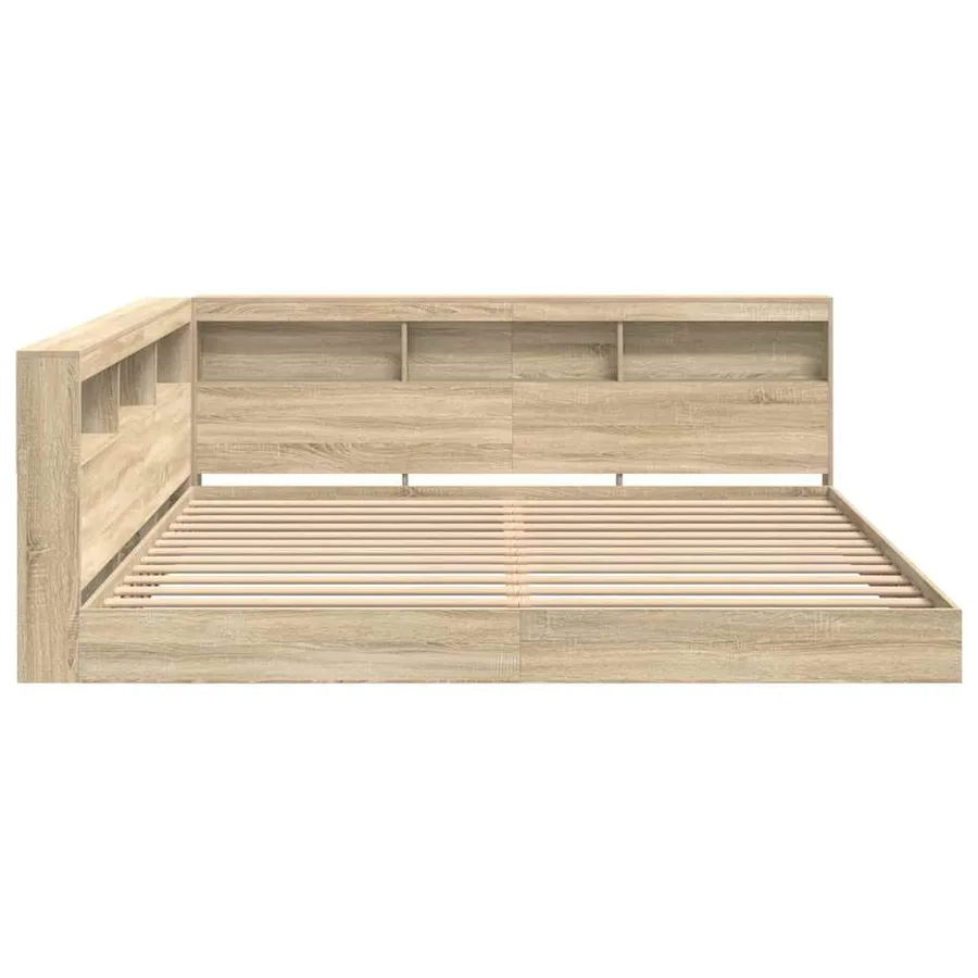 Lit Bibliothèque Chêne sonoma 180 x 200 cm Bois d'ingénierie - 7