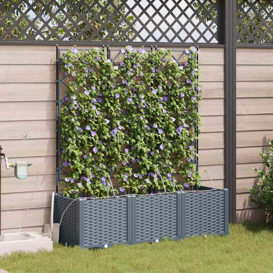 Cache-pot de jardin 3 pc Gris clair 120 x 40 x 142 cm PP - 3