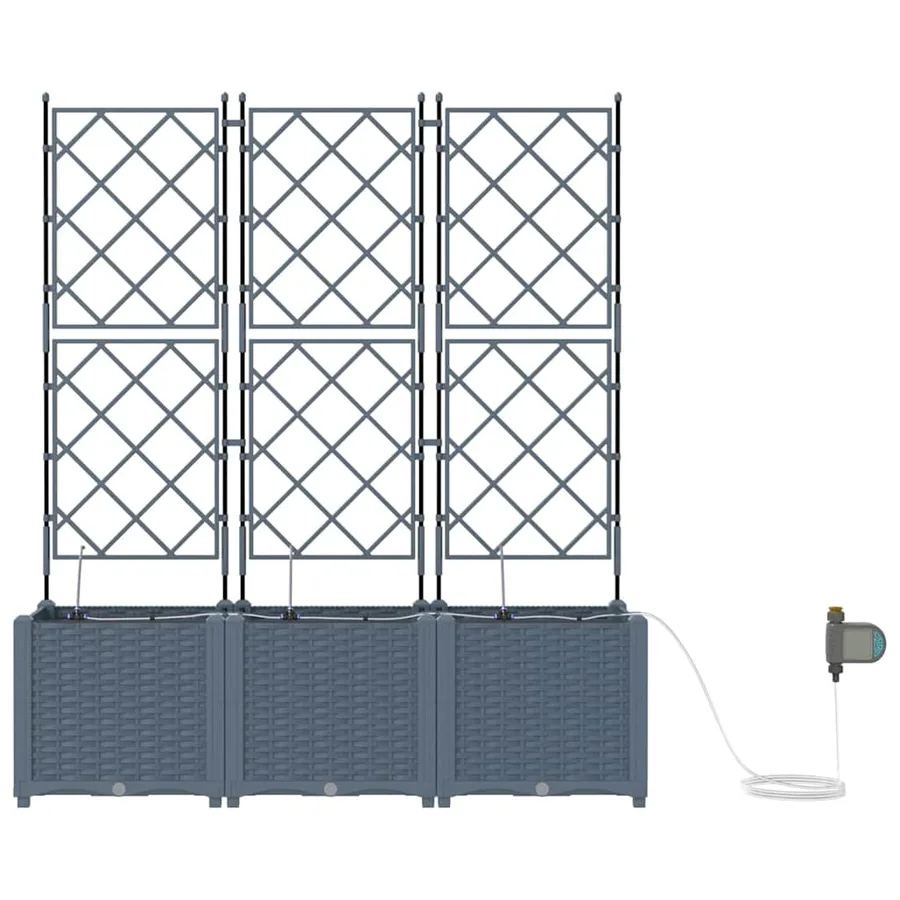 Cache-pot de jardin 3 pc Gris clair 120 x 40 x 142 cm PP - 6