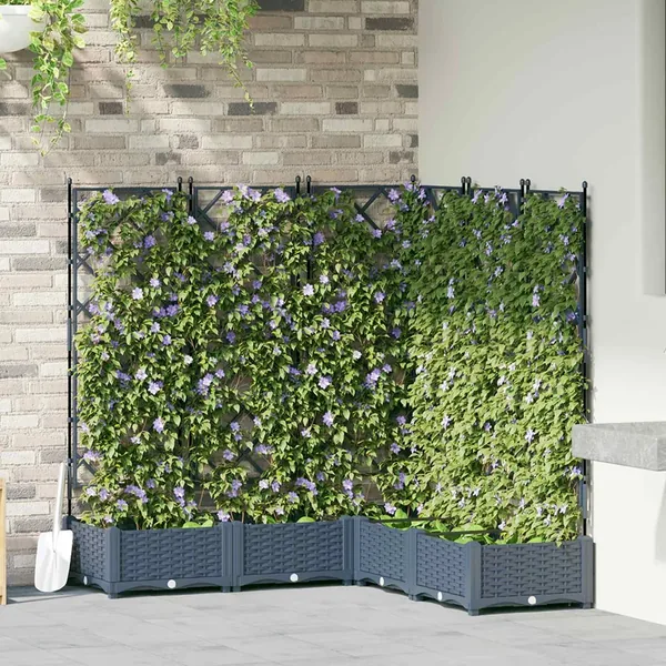 Cache-pot de jardin 5 pc Gris 120 x 120 x 125,5 cm PP
