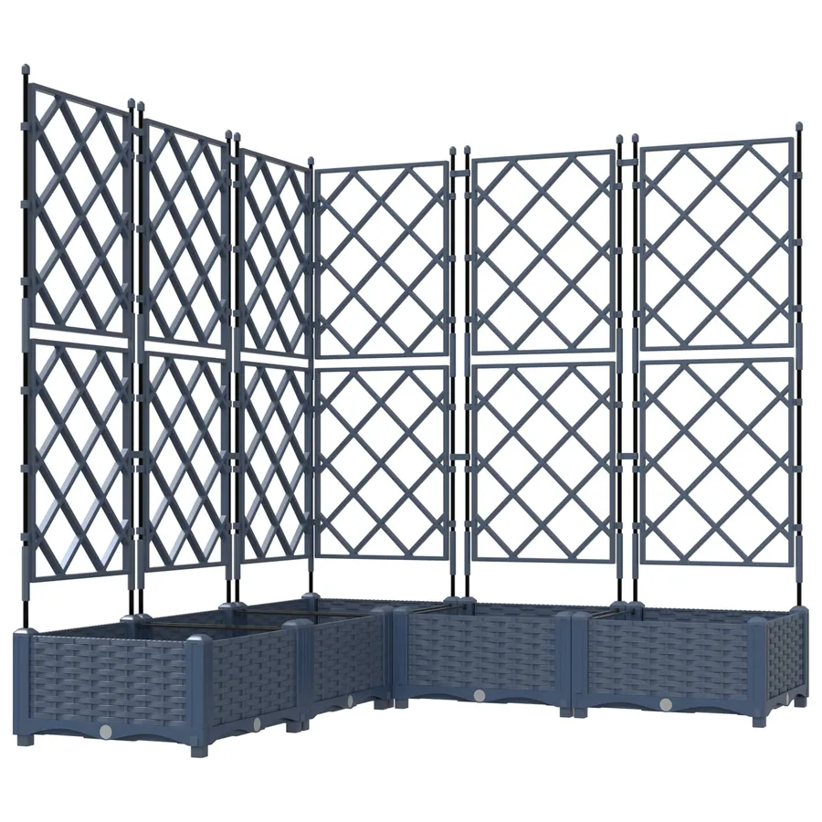 Cache-pot de jardin 5 pc Gris 120 x 120 x 125,5 cm PP - 2