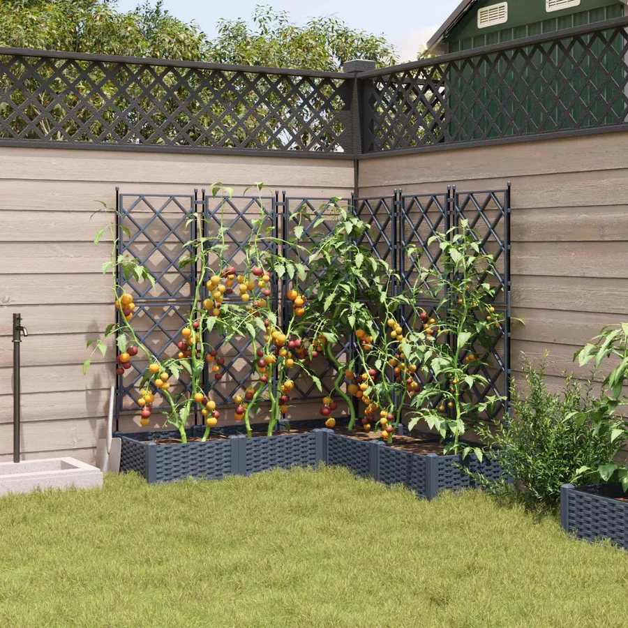 Cache-pot de jardin 5 pc Gris 120 x 120 x 125,5 cm PP - 3