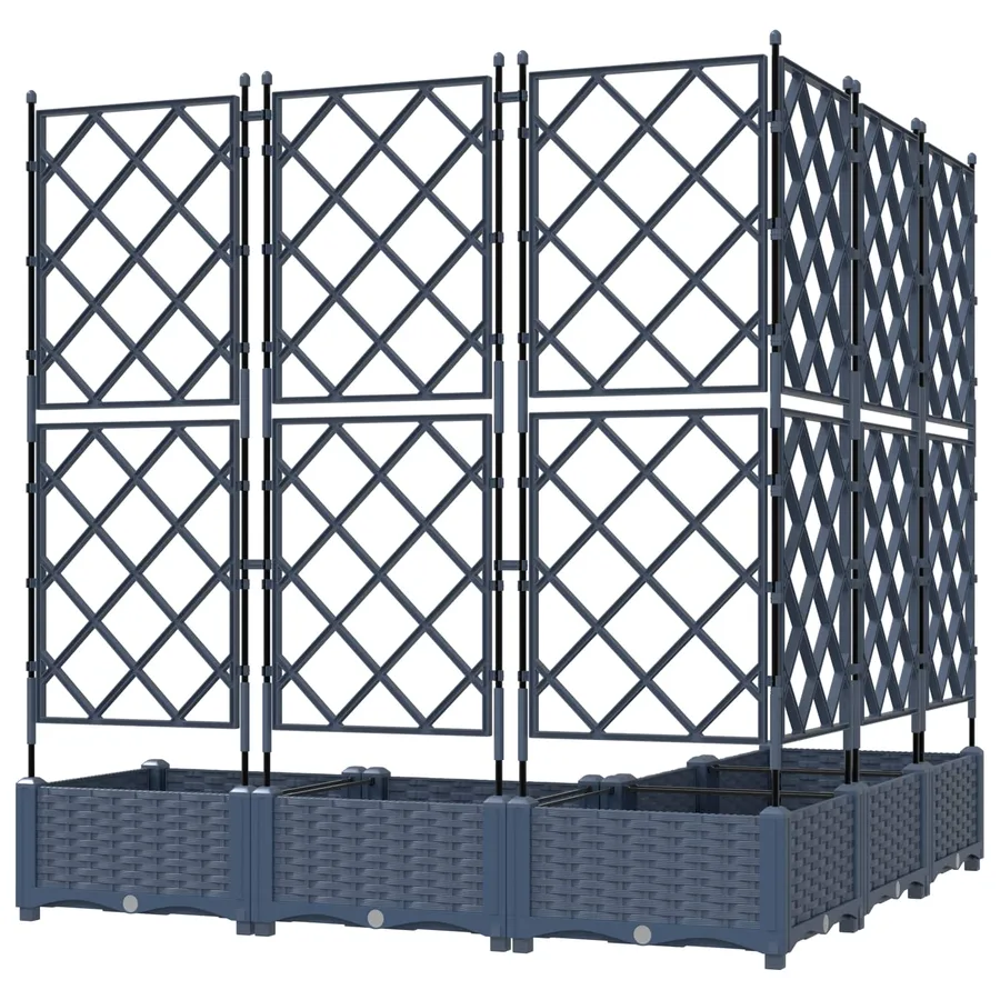 Cache-pot de jardin 5 pc Gris 120 x 120 x 125,5 cm PP - 5