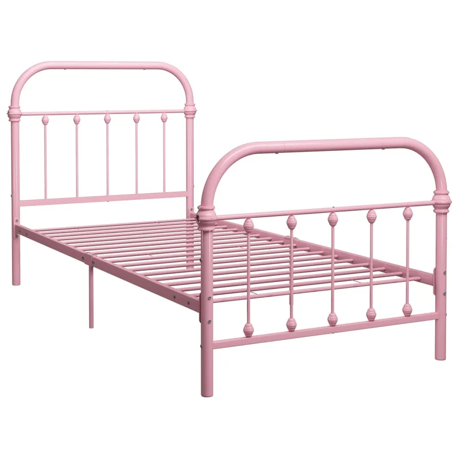 Cadre de lit sans matelas rose métal 90x200 cm - 2