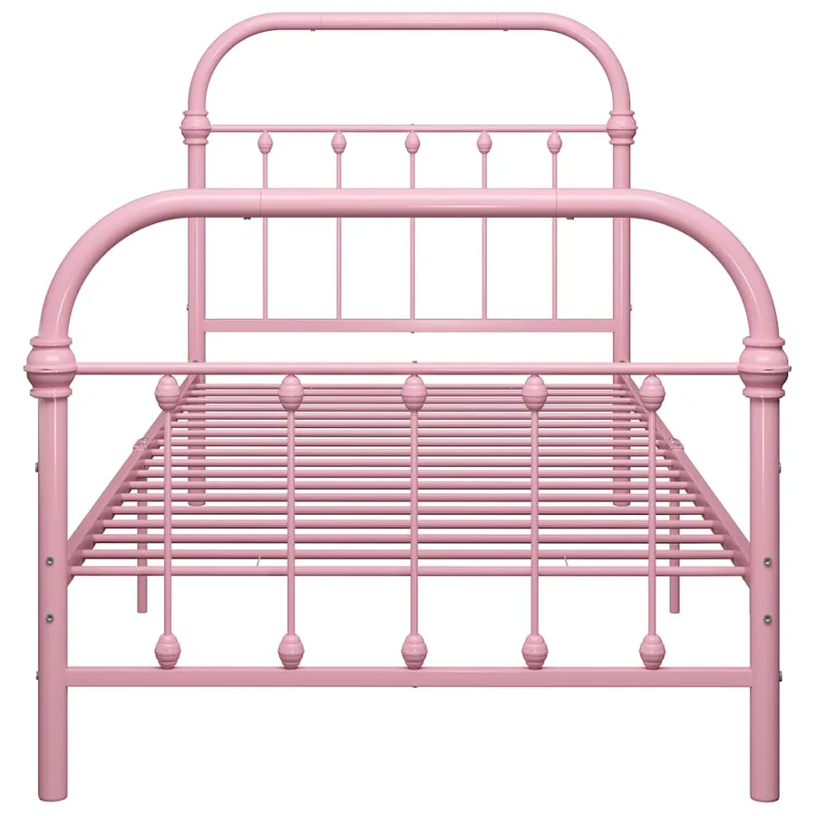 Cadre de lit sans matelas rose métal 90x200 cm - 4