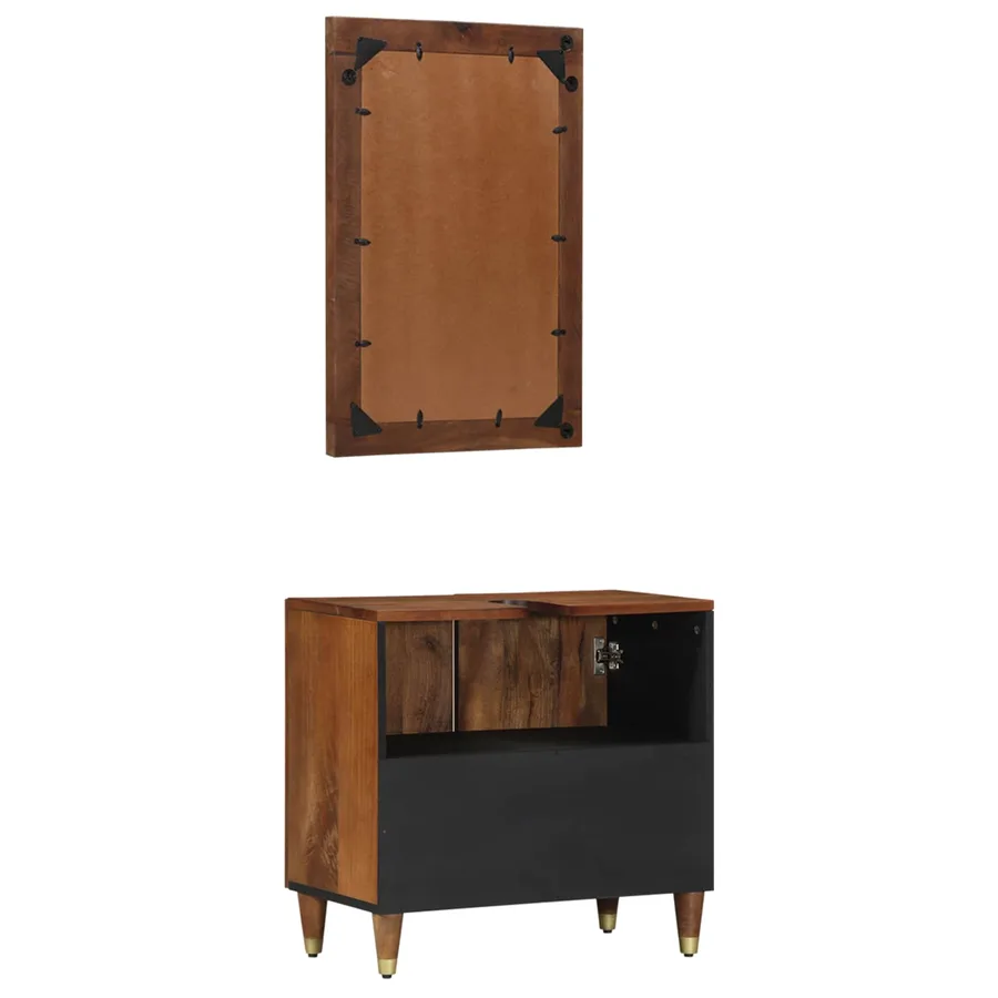 Ensemble de Meubles de Salle de Bain 2 pcs Marron miel - 6