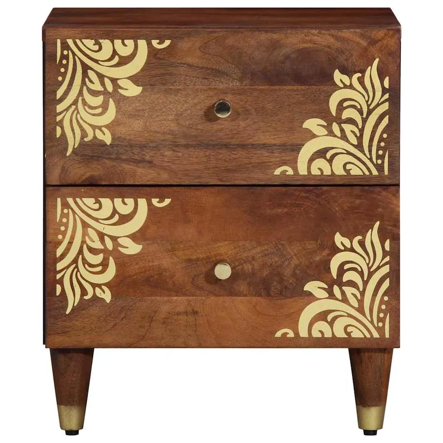 Cabinet de chevet avec tiroir Marron miel 40 x 33 x 46 cm - 3
