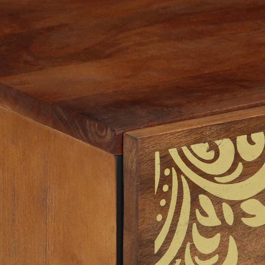 Cabinet de chevet avec tiroir Marron miel 40 x 33 x 46 cm - 6