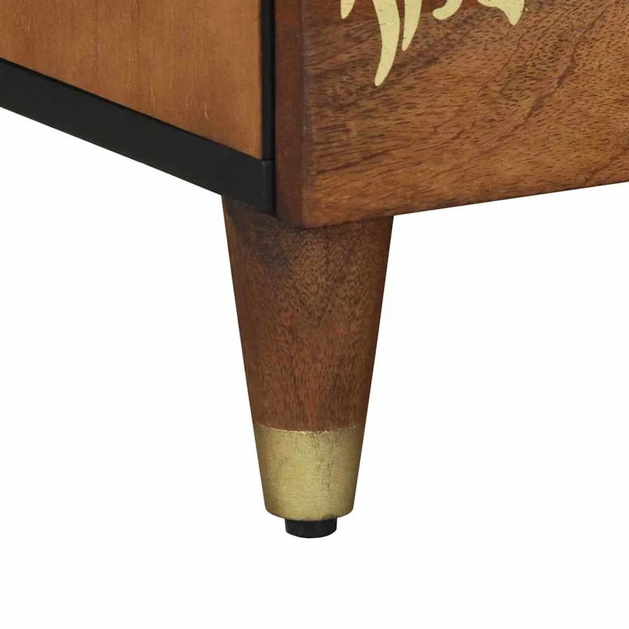 Cabinet de chevet avec tiroir Marron miel 40 x 33 x 46 cm - 8