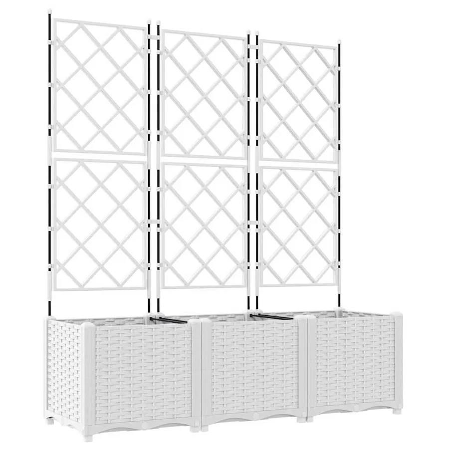 Cache-pot de jardin 3 pc Blanc 120 x 40 x 143 cm PP - 2