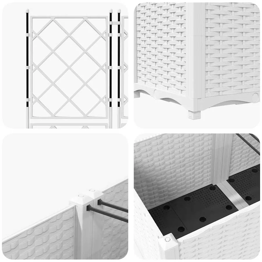 Cache-pot de jardin 3 pc Blanc 120 x 40 x 143 cm PP - 8