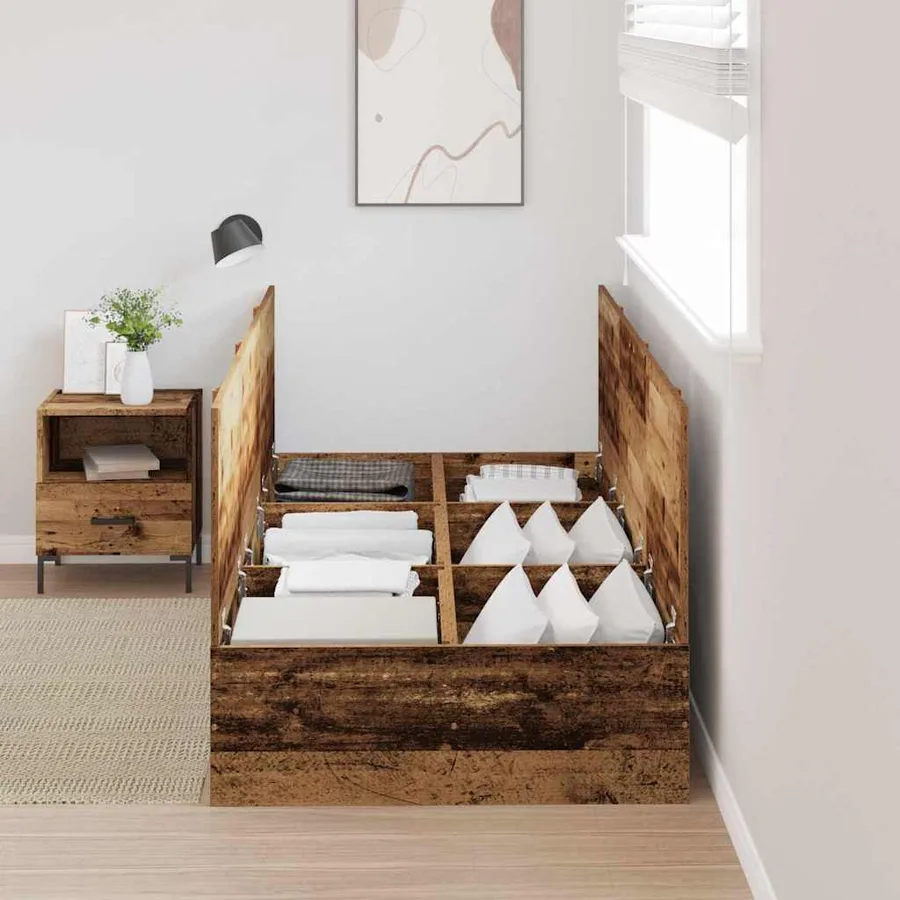 Cadre de lit avec rangement Bois Ancien 80 x 200 cm - 3