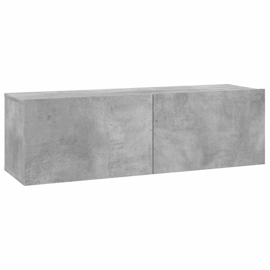 Meuble TV Gris béton 100x30x30 cm Bois d’ingénierie - 2