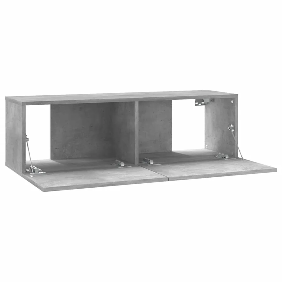 Meuble TV Gris béton 100x30x30 cm Bois d’ingénierie - 6