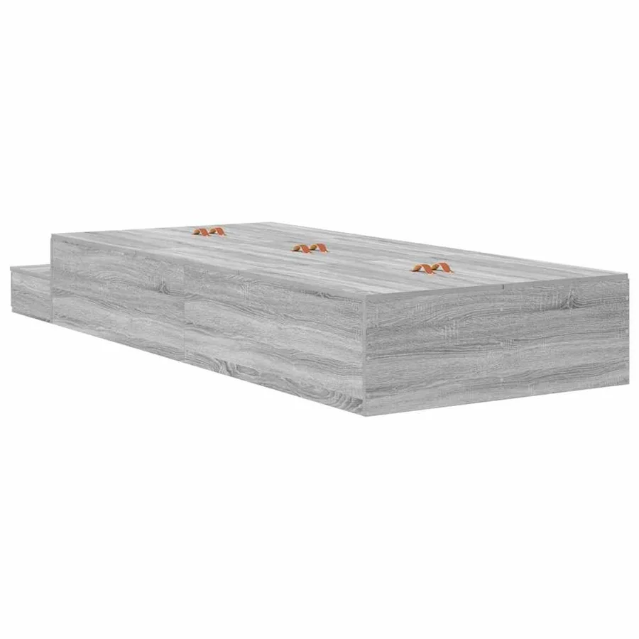 Cadre de lit avec rangement Gris Sonoma 80 cm Bois d'ingénierie - 8