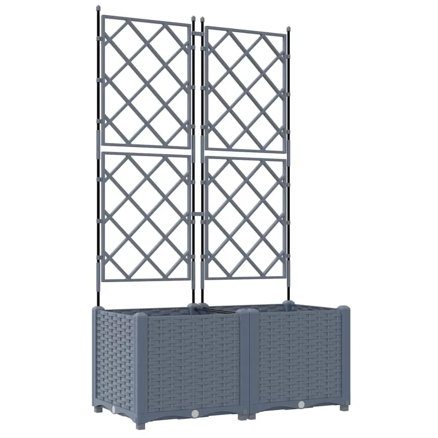 Cache-pot de jardin 2 pc Gris clair 80 x 40 x 143 cm PP - 2