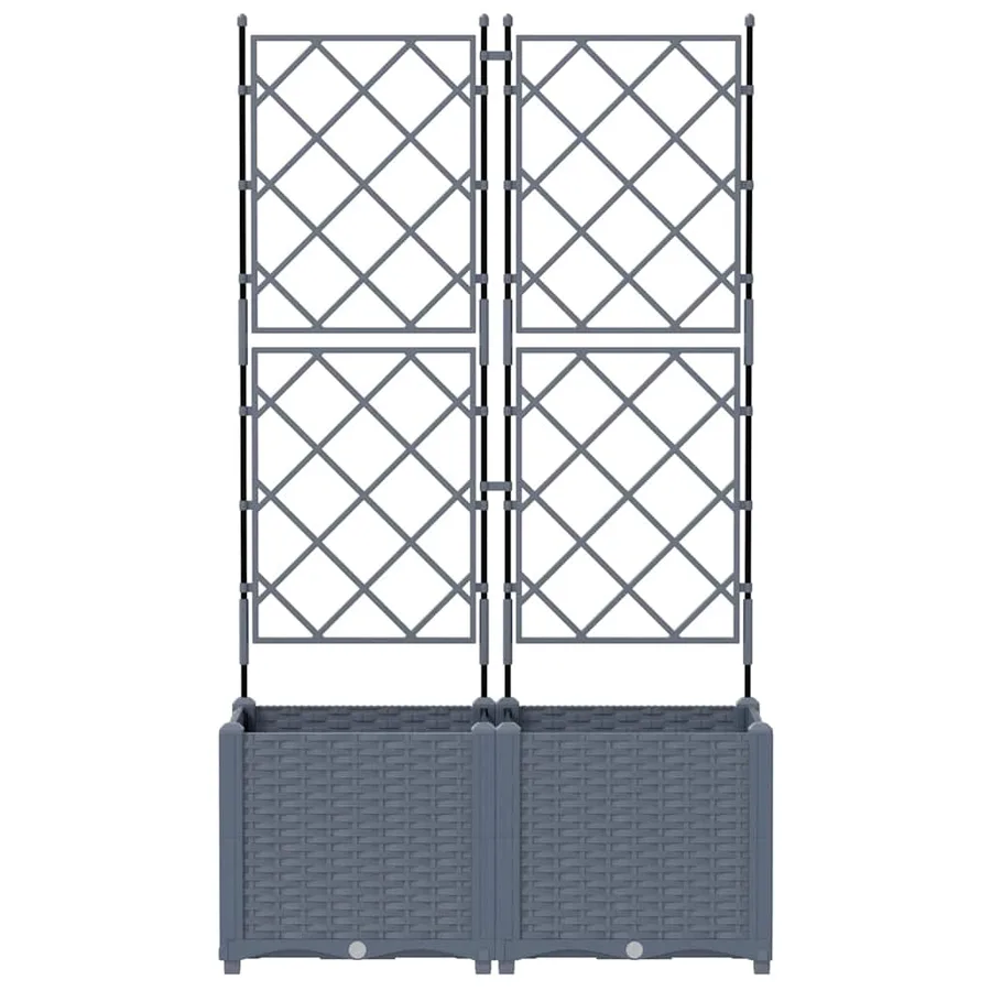 Cache-pot de jardin 2 pc Gris clair 80 x 40 x 143 cm PP - 5
