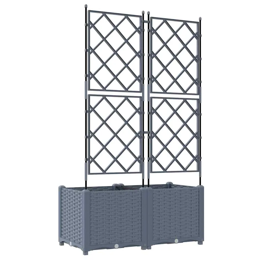 Cache-pot de jardin 2 pc Gris clair 80 x 40 x 143 cm PP - 7