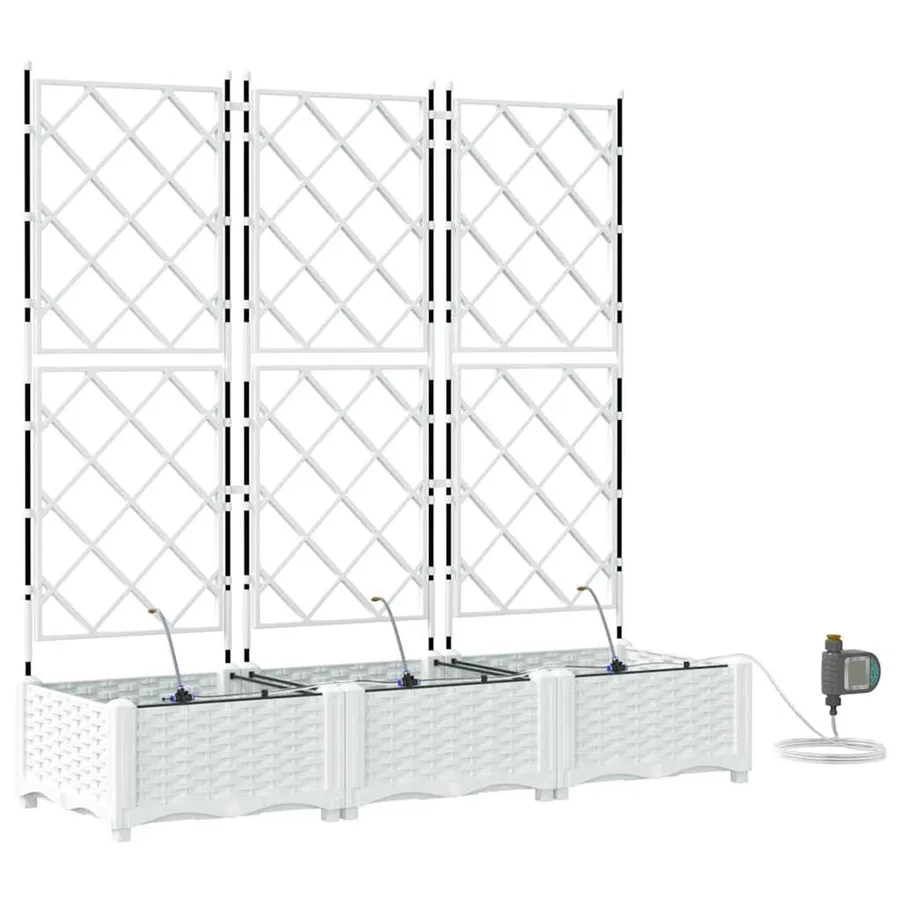 Cache-pot de jardin 3 pc Blanc 120 x 40 x 126 cm PP - 2
