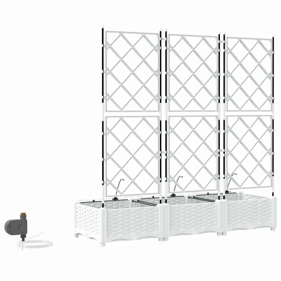 Cache-pot de jardin 3 pc Blanc 120 x 40 x 126 cm PP - 7