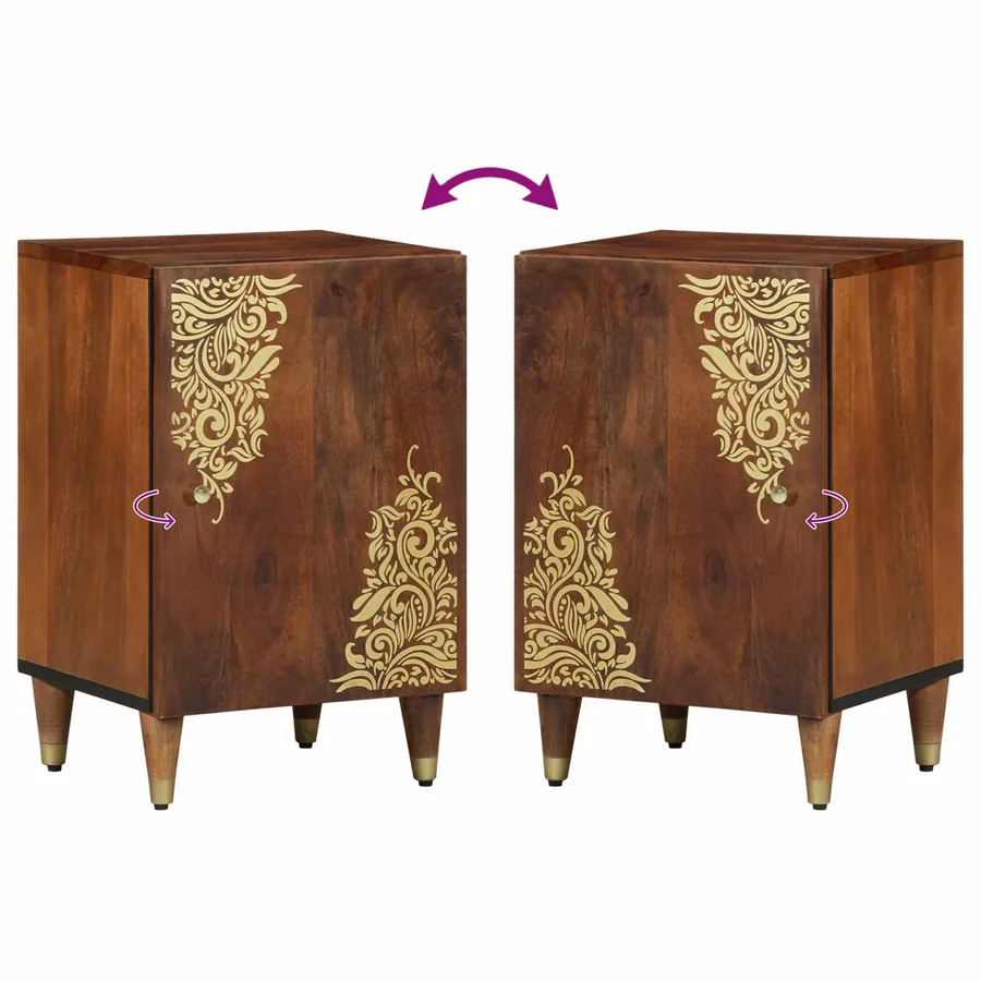 Cabinet de salle de bain avec porte Marron miel 38 x 33 x 58 cm - 11