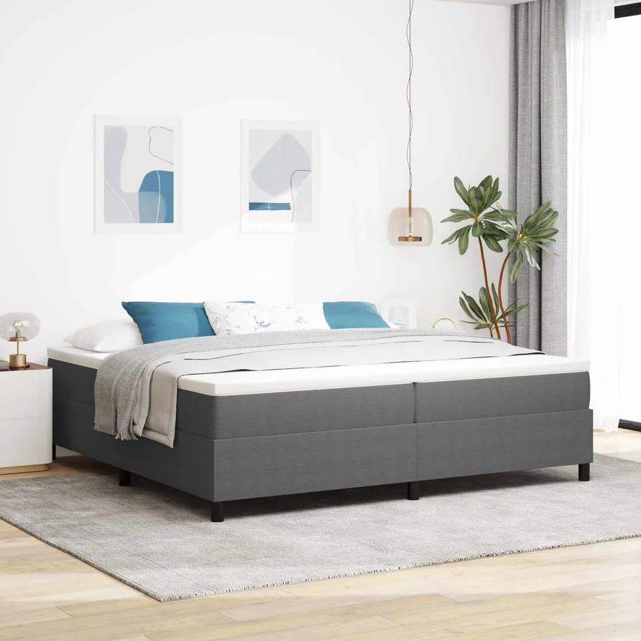Cadre de lit plateforme Gris clair 200 x 200 cm