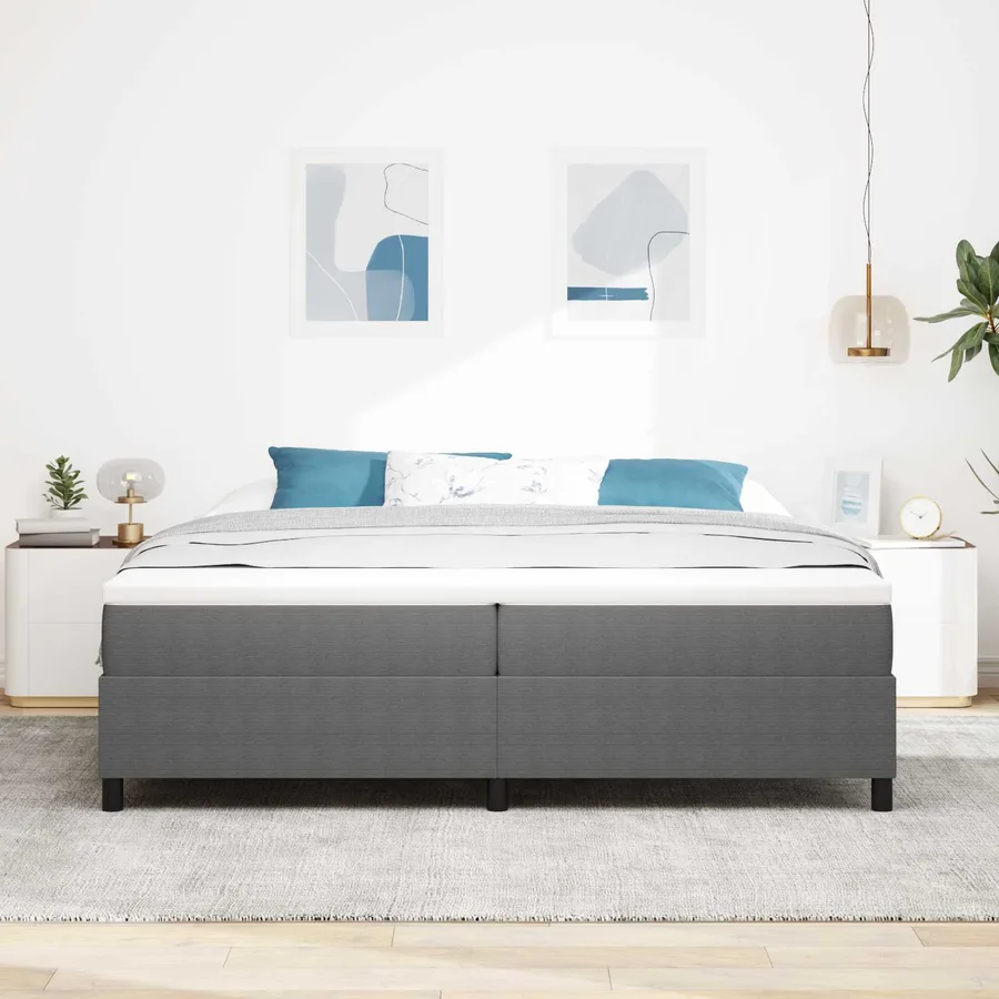 Cadre de lit plateforme Gris clair 200 x 200 cm - 3