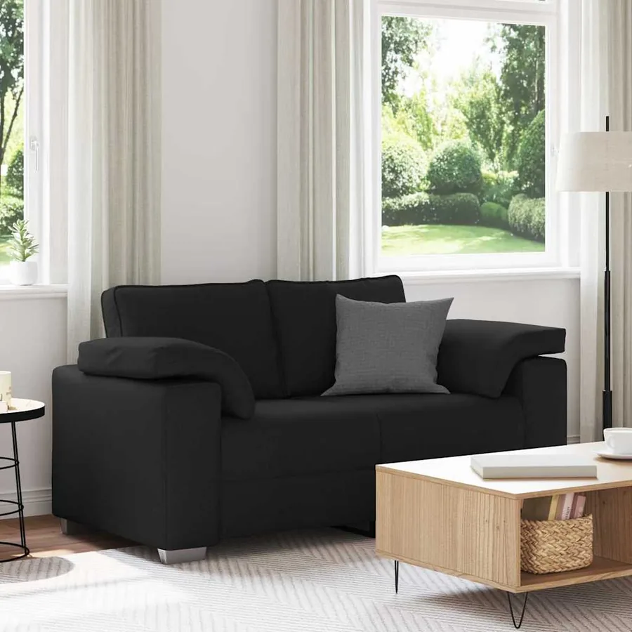 Canapé deux places Noir 160 cm tissu