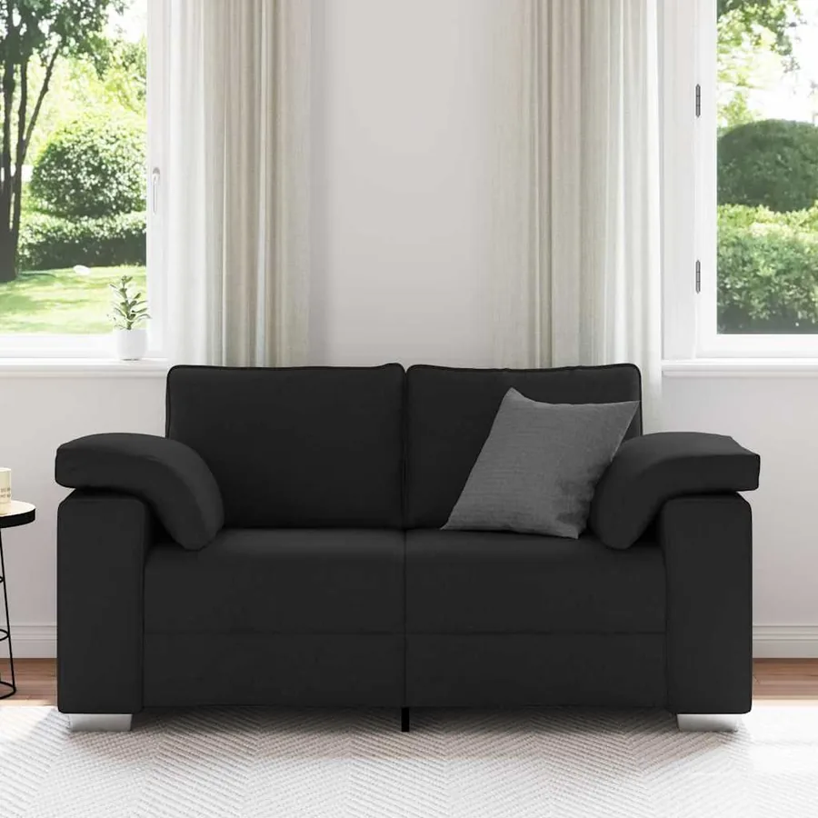 Canapé deux places Noir 160 cm tissu - 3