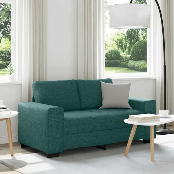 Canapé 2 places vert foncé 160 x 77 x 82 cm en tissu