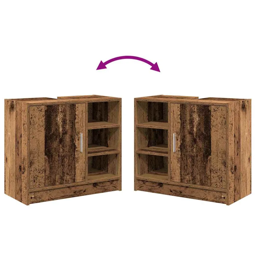 Cabinet de salle de bain avec porte Bois Ancien 63 x 29 x 55 cm - 13