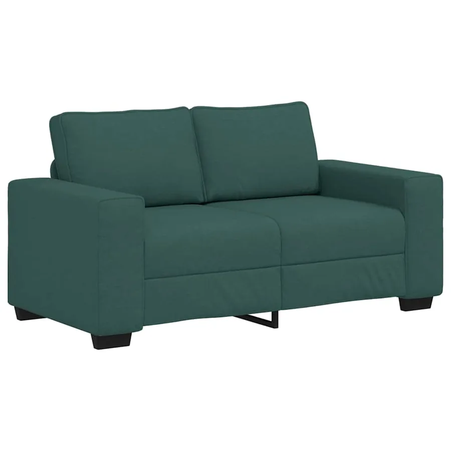 Ensemble de canapé 2 pcs avec coussins en tissu vert foncé - 4
