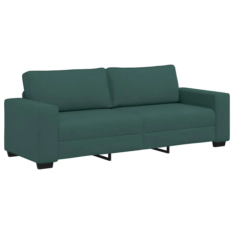 Ensemble de canapé 2 pcs avec coussins en tissu vert foncé - 5