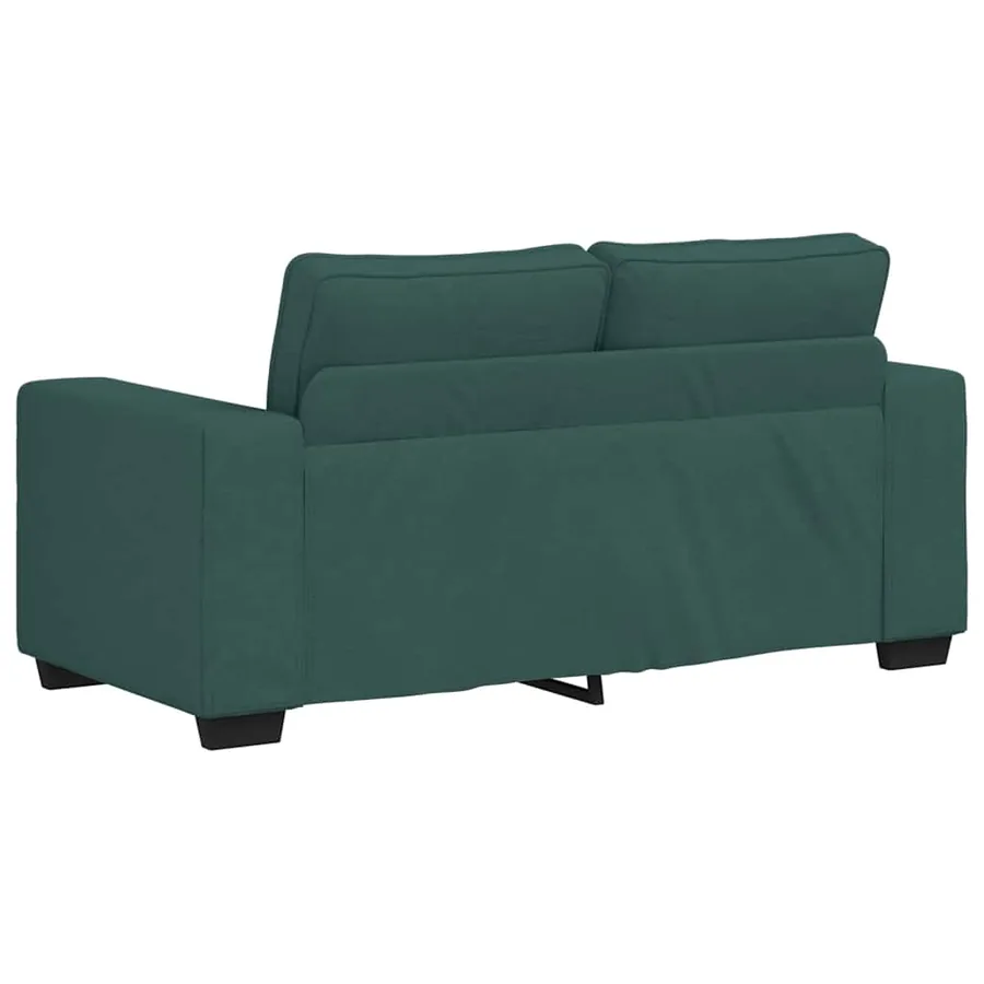 Ensemble de canapé 2 pcs avec coussins en tissu vert foncé - 6