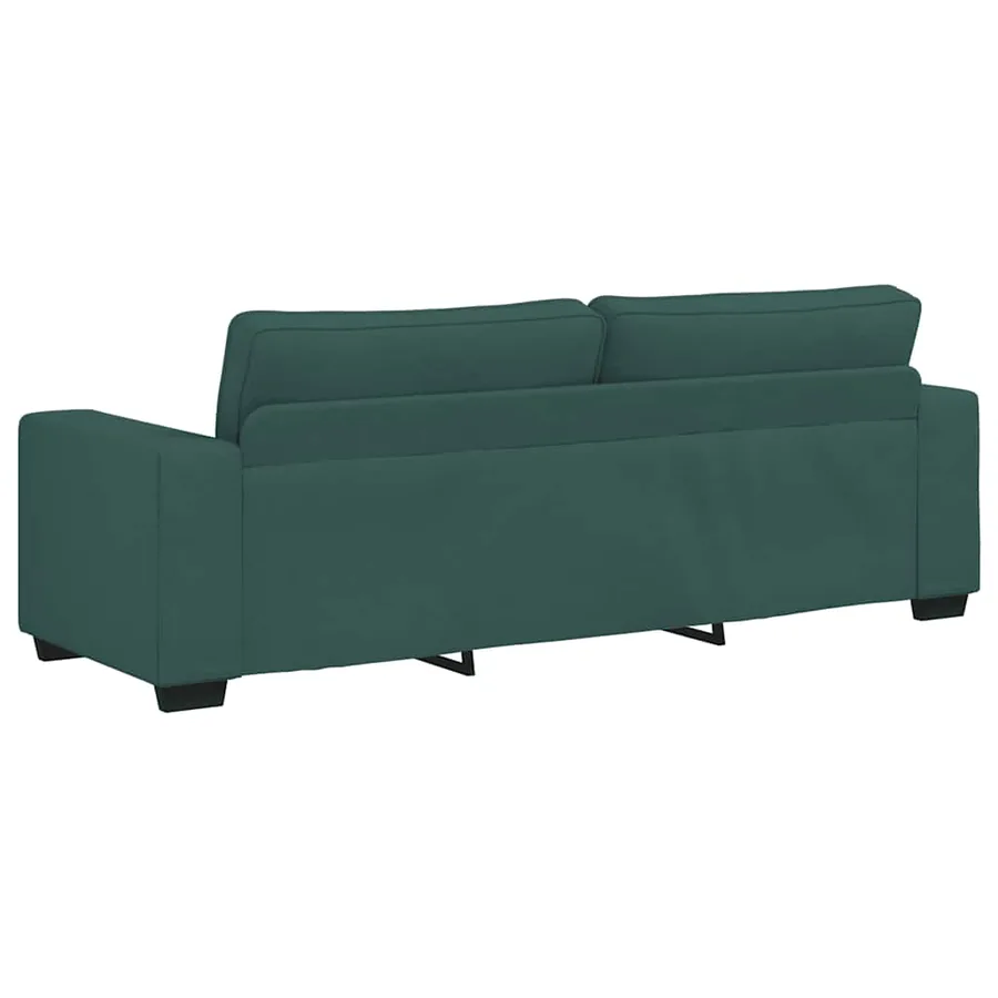 Ensemble de canapé 2 pcs avec coussins en tissu vert foncé - 7