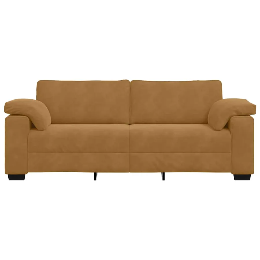 Canapé 3 places marron 220x77x82 cm velours - 4