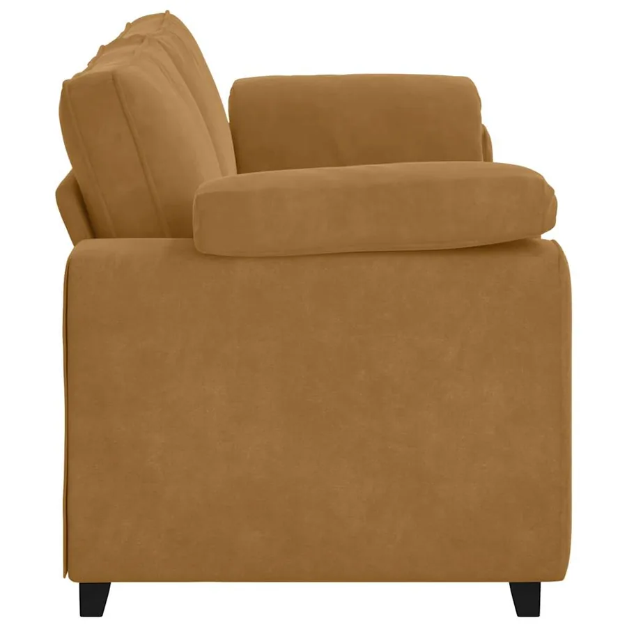 Canapé 3 places marron 220x77x82 cm velours - 5