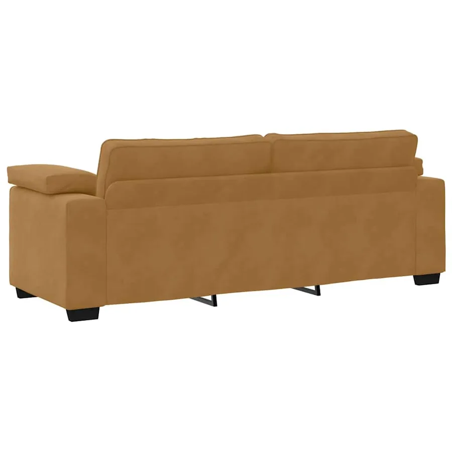 Canapé 3 places marron 220x77x82 cm velours - 6