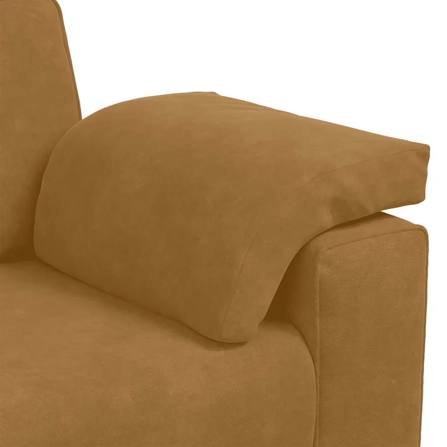 Canapé 3 places marron 220x77x82 cm velours - 7