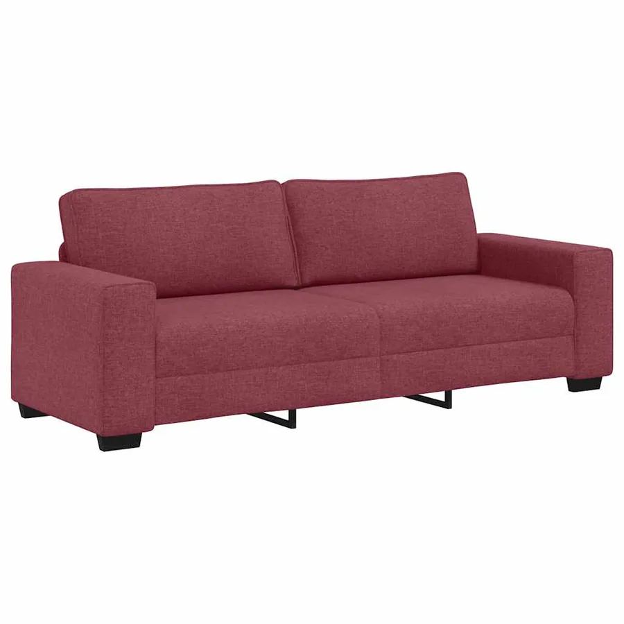 Ensemble de canapé 2 pcs avec coussins en tissu rouge bordeaux - 5