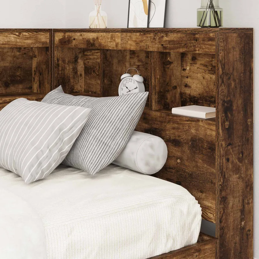 Tête de lit de rangement Chêne fumé 90 cm Bois d'ingénierie - 4