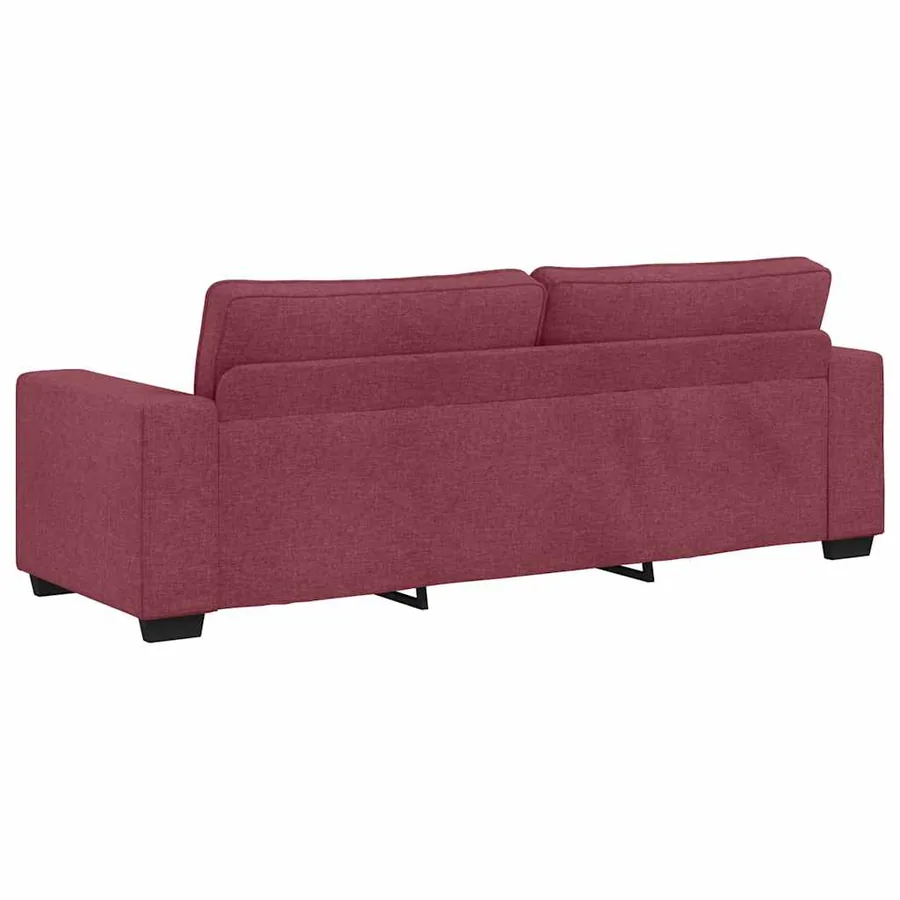 Ensemble de canapé 3 pcs avec coussins en tissu rouge bordeaux - 9