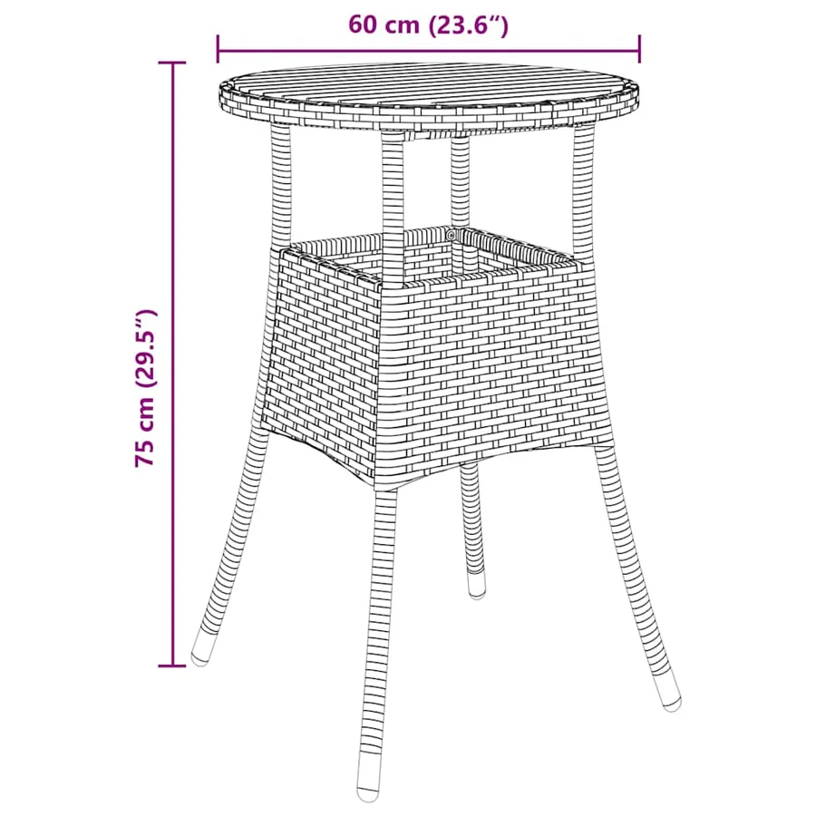 Ensemble de salle à manger pour jardin 5 pcs Gris polyrotin - 11